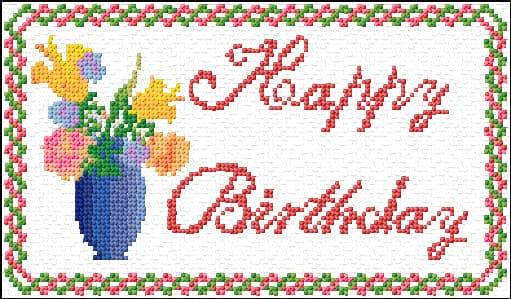Happy Birthday free cross-stitch pattern