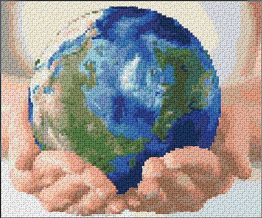 A World in Your Hands free cross-stitch pattern