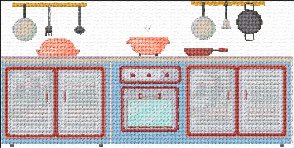 Kitchen free cross-stitch pattern