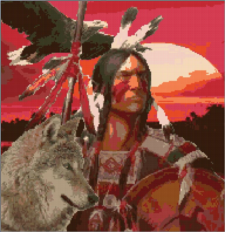 Native American free cross-stitch pattern