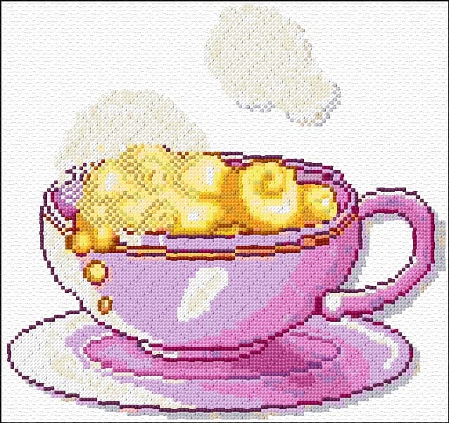 Coffee free cross-stitch pattern
