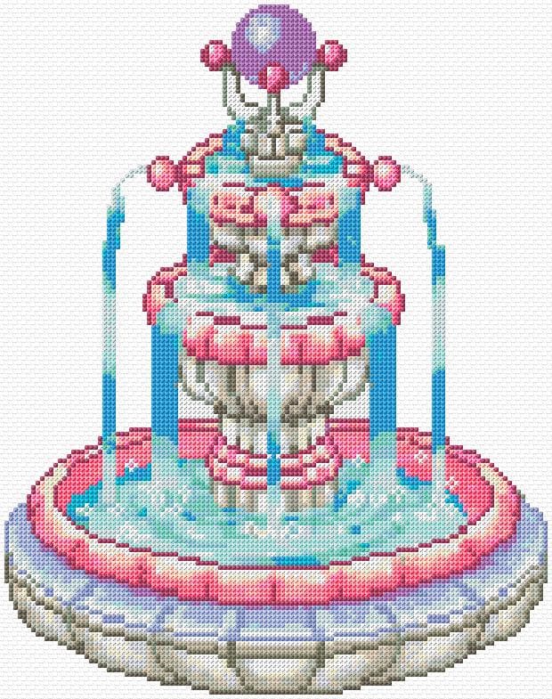 Fontaine free cross-stitch pattern