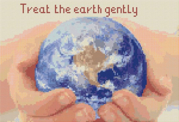 Earth free cross-stitch pattern