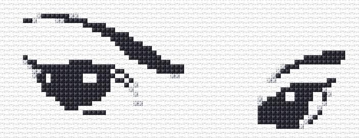 Eyes free cross-stitch pattern