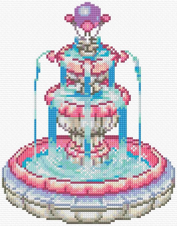 Fontain free cross-stitch pattern