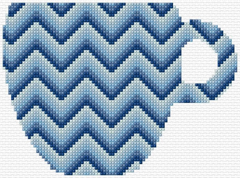 Cup free cross-stitch pattern