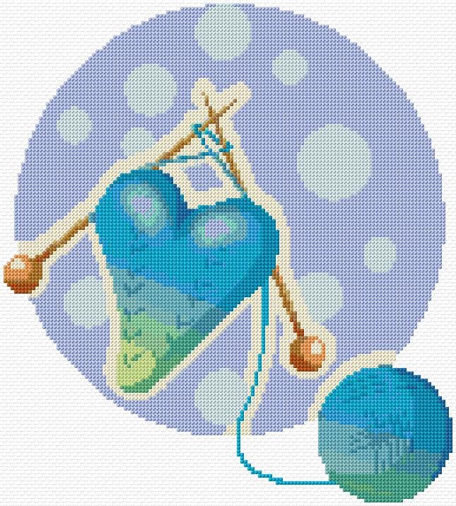 Knitting free cross-stitch pattern