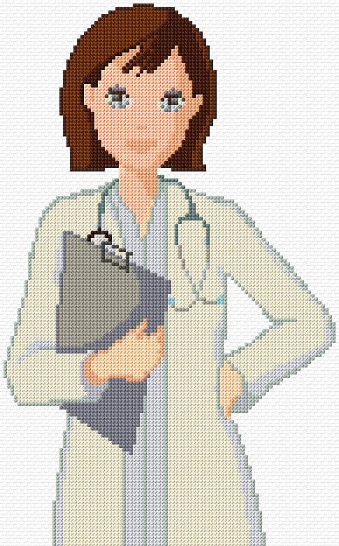 Doctor free cross-stitch pattern