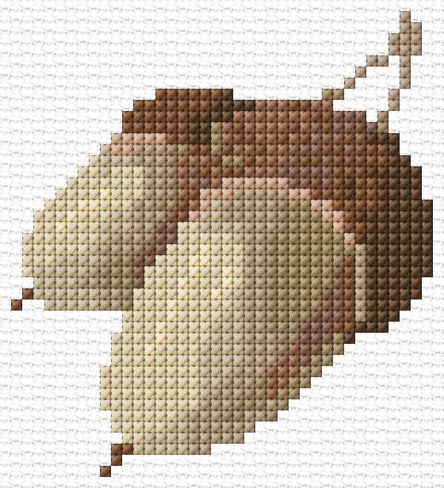 Acorns free cross-stitch pattern