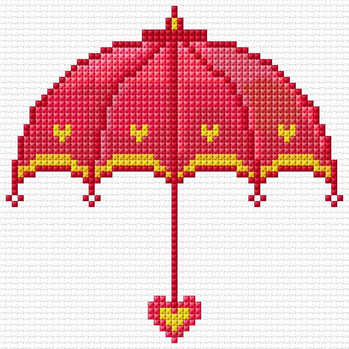 Umbrella free cross-stitch pattern