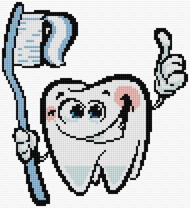Tooth free cross-stitch pattern