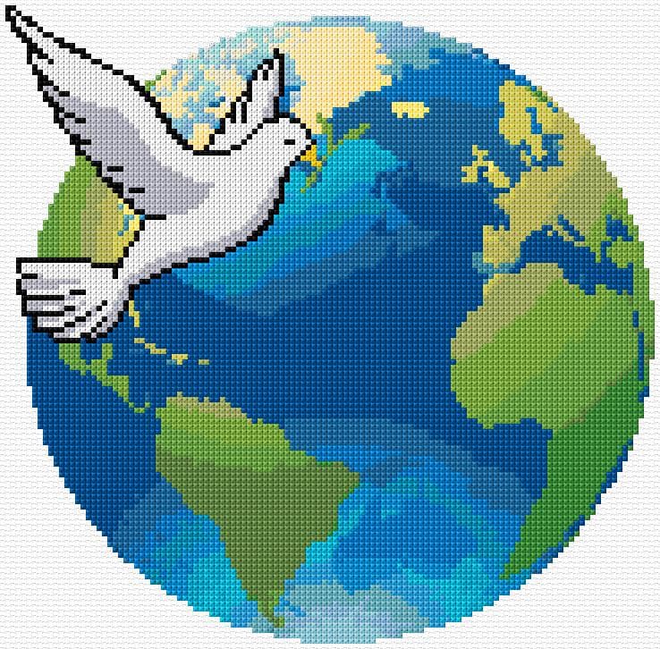 Peace free cross-stitch pattern