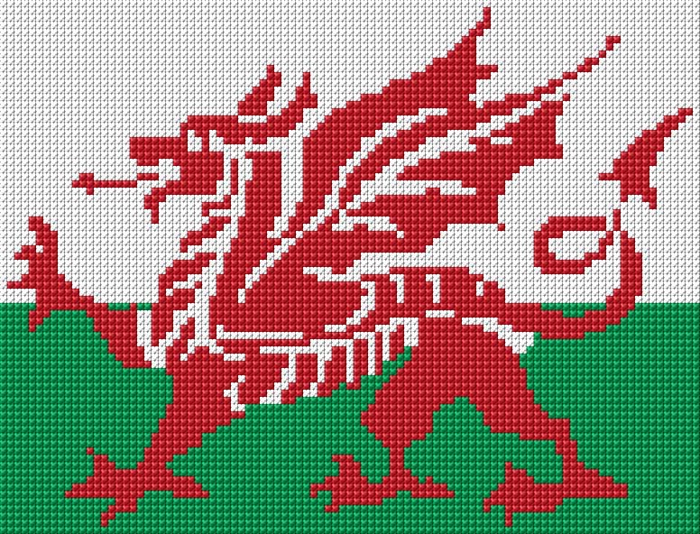 Welsh Dragon free cross-stitch pattern