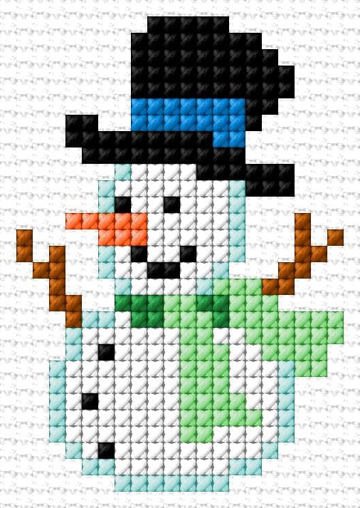 Snowman free cross-stitch pattern
