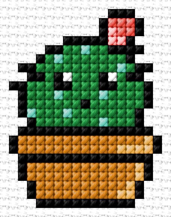 Cactus free cross-stitch pattern