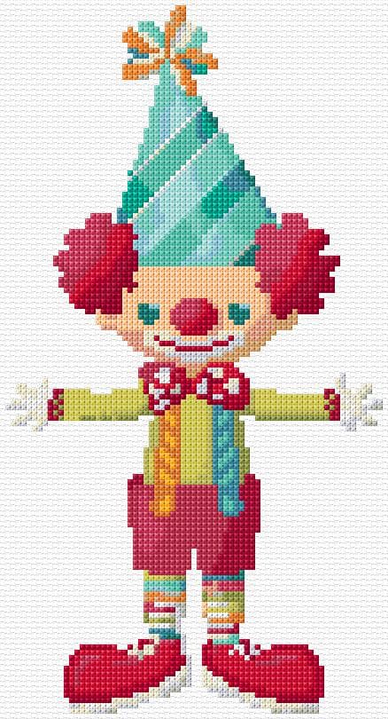 Clown free cross-stitch pattern