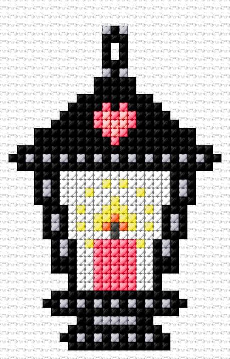 Lantern free cross-stitch pattern