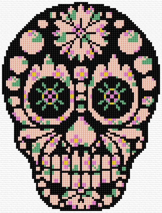 Calavera free cross-stitch pattern