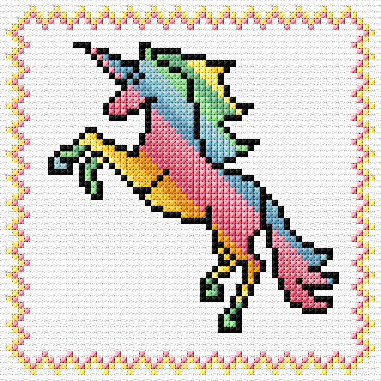 Unicorn free cross-stitch pattern