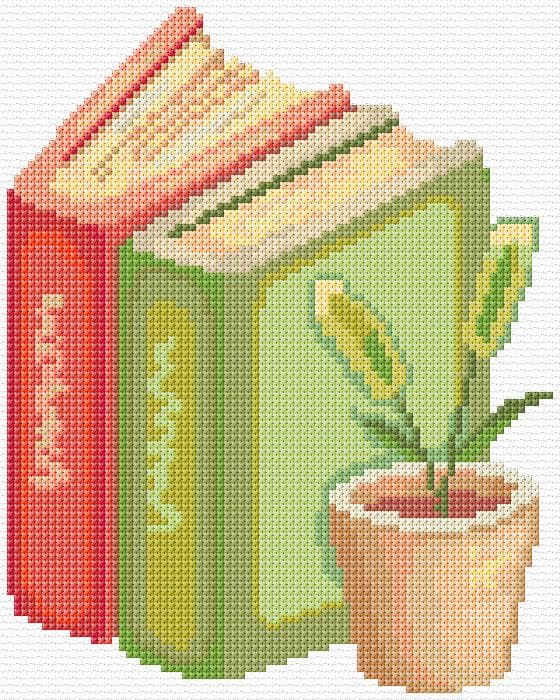 Books free cross-stitch pattern