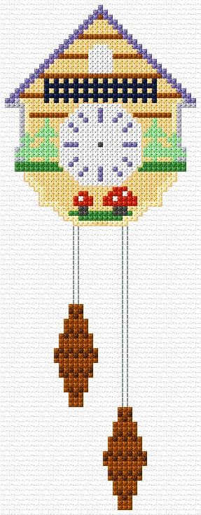 Clock free cross-stitch pattern