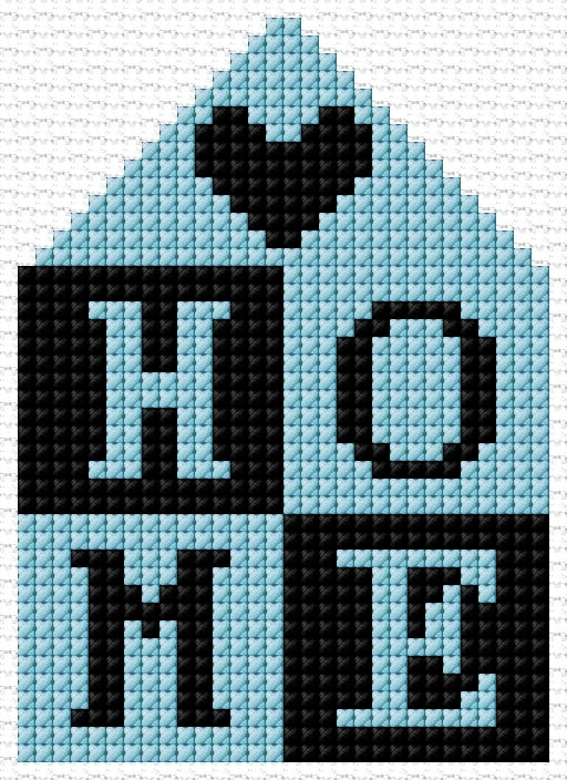 Home free cross-stitch pattern