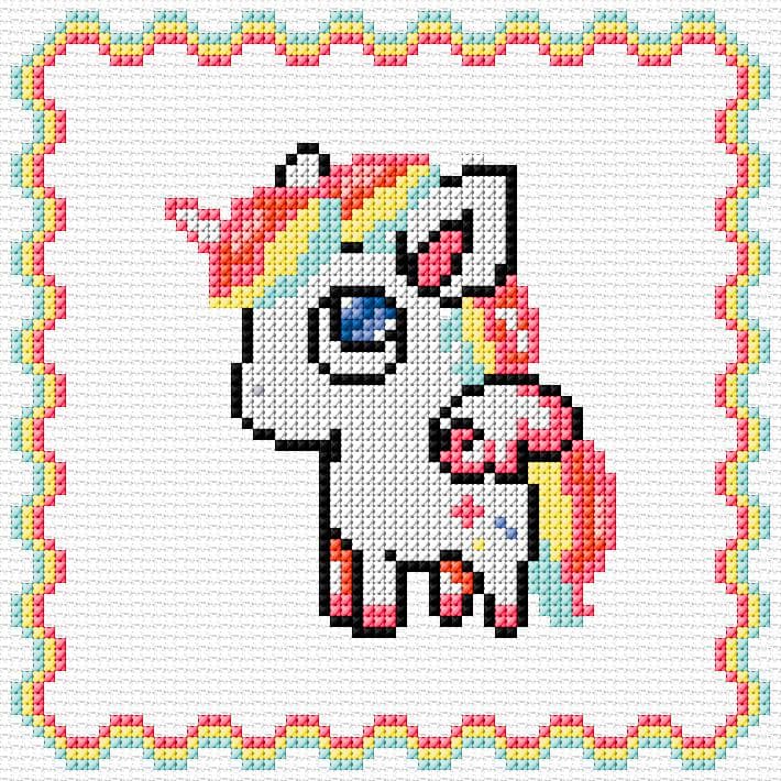 Unicorn free cross-stitch pattern