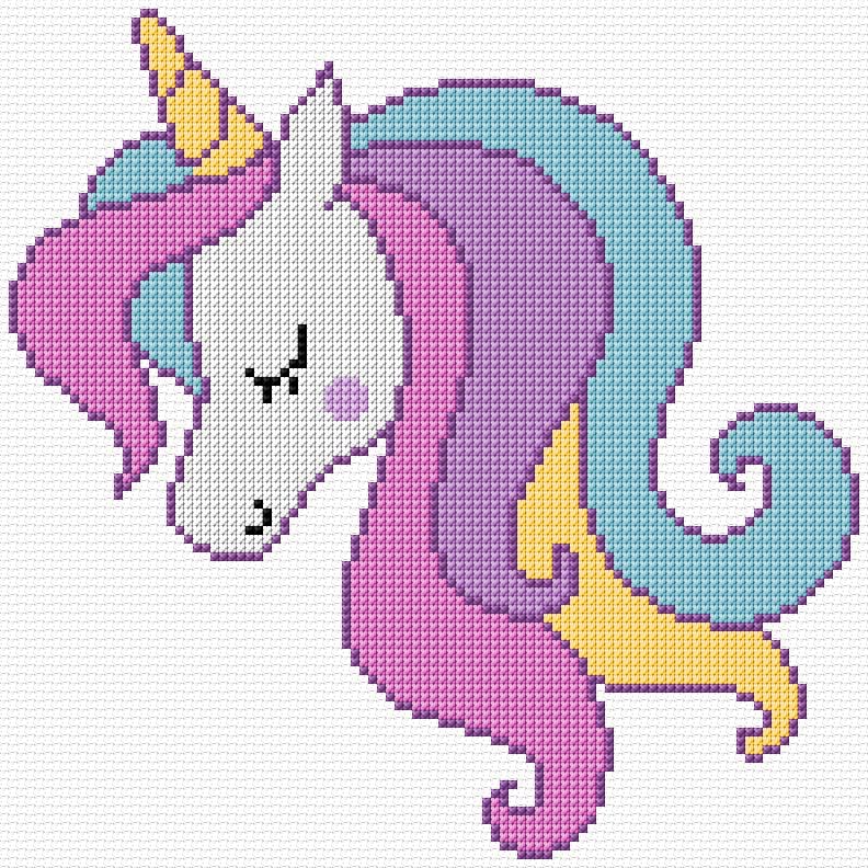 Unicorn free cross-stitch pattern