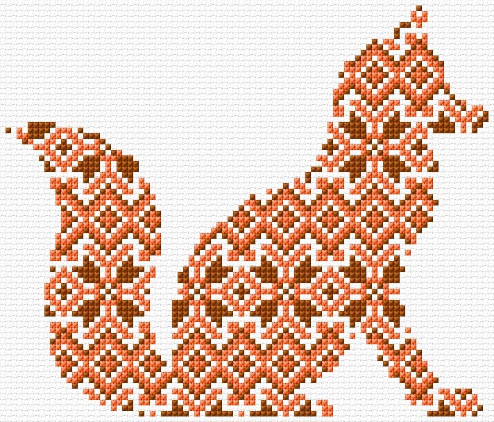 Fox free cross-stitch pattern