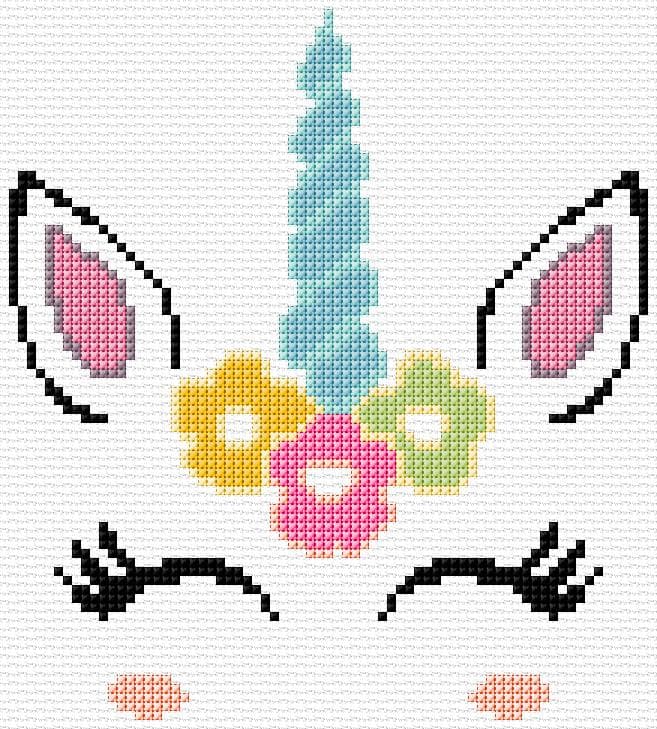 Unicorn free cross-stitch pattern