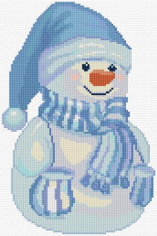Snowman free cross-stitch pattern