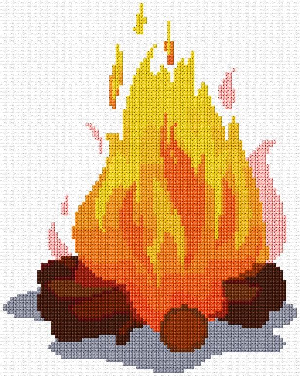 Bonfire free cross-stitch pattern