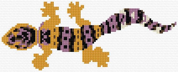 Leopard Gecko free cross-stitch pattern