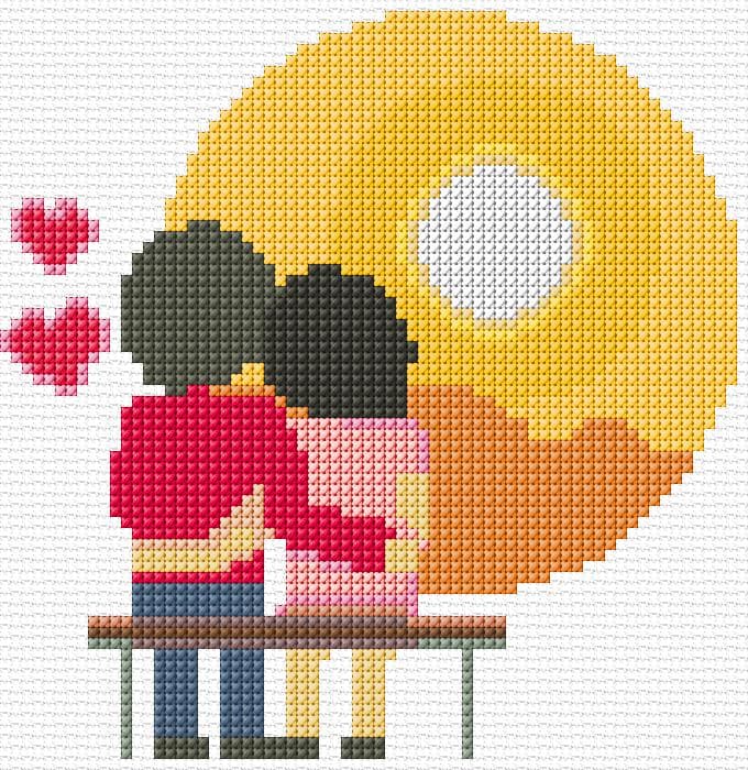 Sunset free cross-stitch pattern