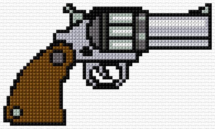 Gun free cross-stitch pattern