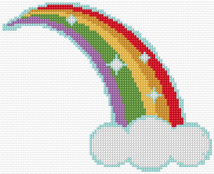 Rainbow free cross-stitch pattern