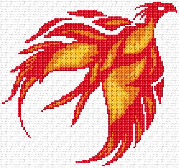 Phoenix free cross-stitch pattern