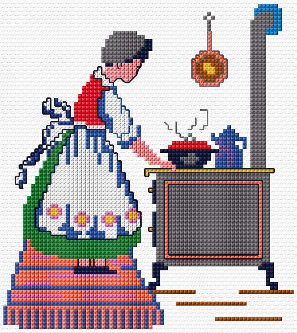 Cook free cross-stitch pattern