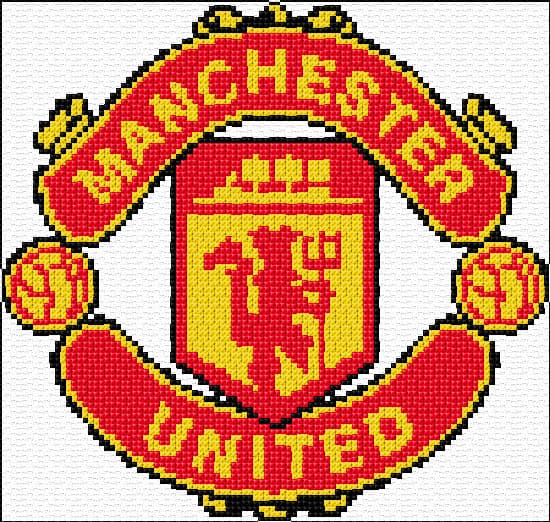 Manchester United free cross-stitch pattern
