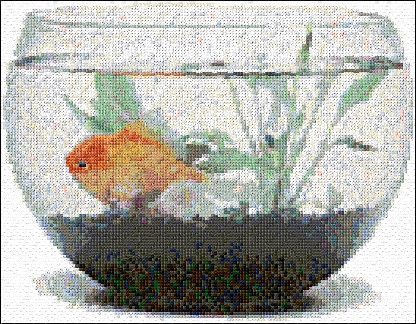 Gold Fish free cross-stitch pattern