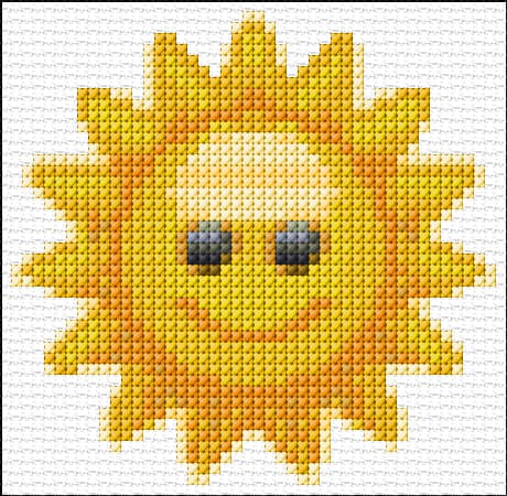 Sun free cross-stitch pattern