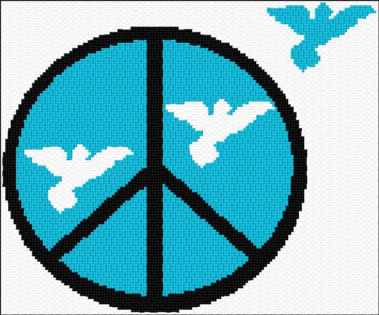 Peace free cross-stitch pattern