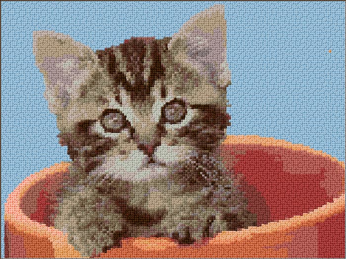 Kitten free cross-stitch pattern