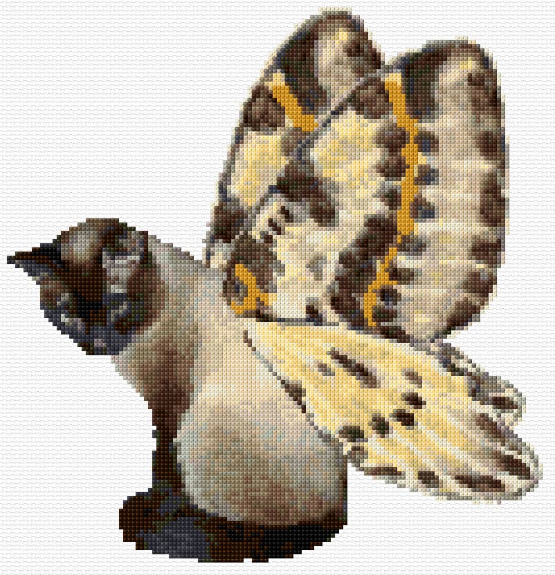 A Cat with the Winds free cross-stitch pattern