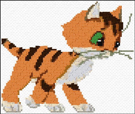 Kitten free cross-stitch pattern