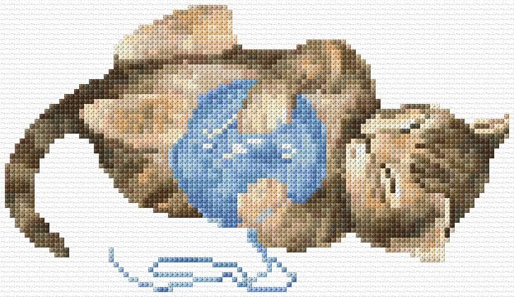 Kitten free cross-stitch pattern