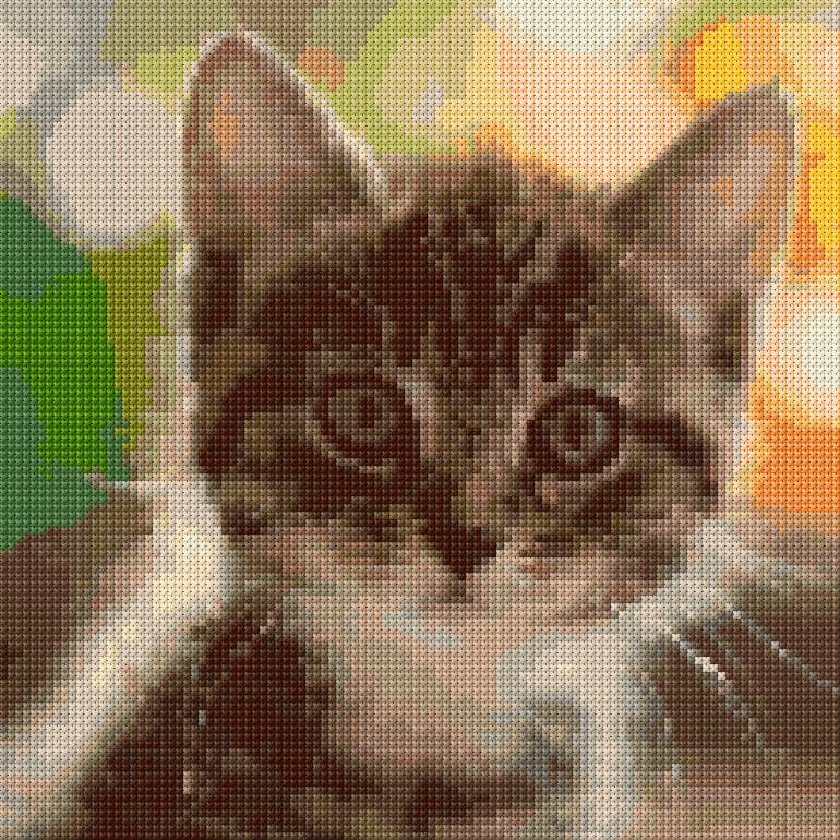 Kitten free cross-stitch pattern