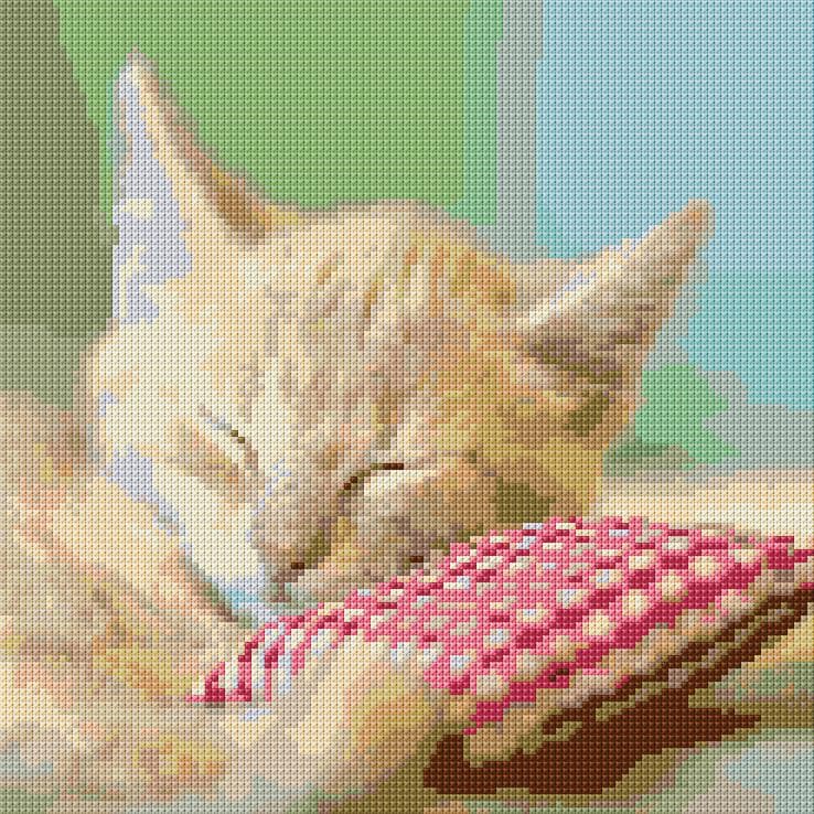 Beige Cat free cross-stitch pattern