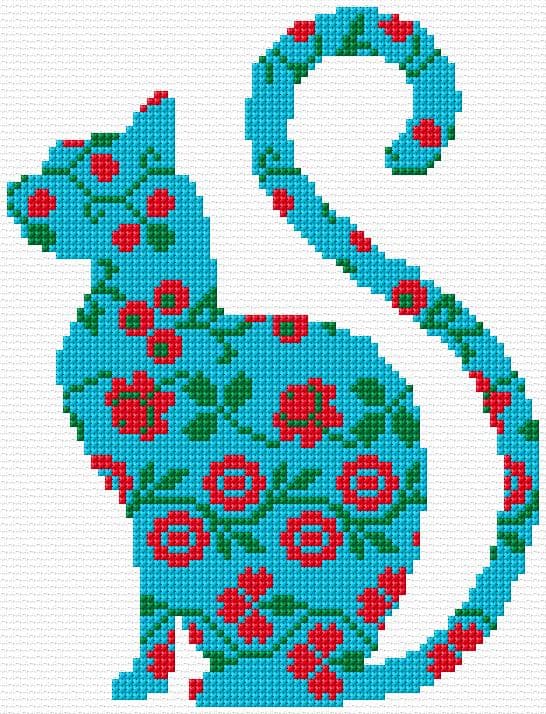 Cat free cross-stitch pattern