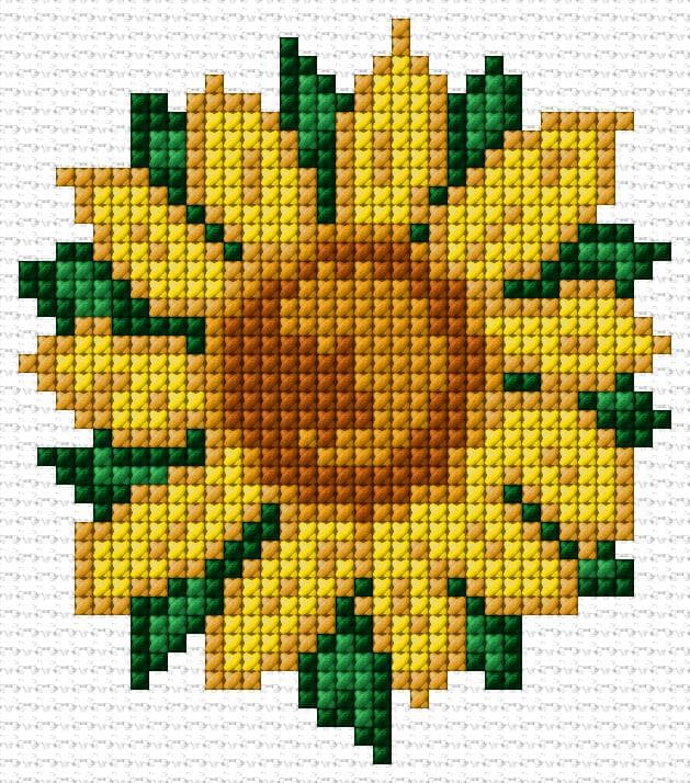 Sunflower free cross-stitch pattern